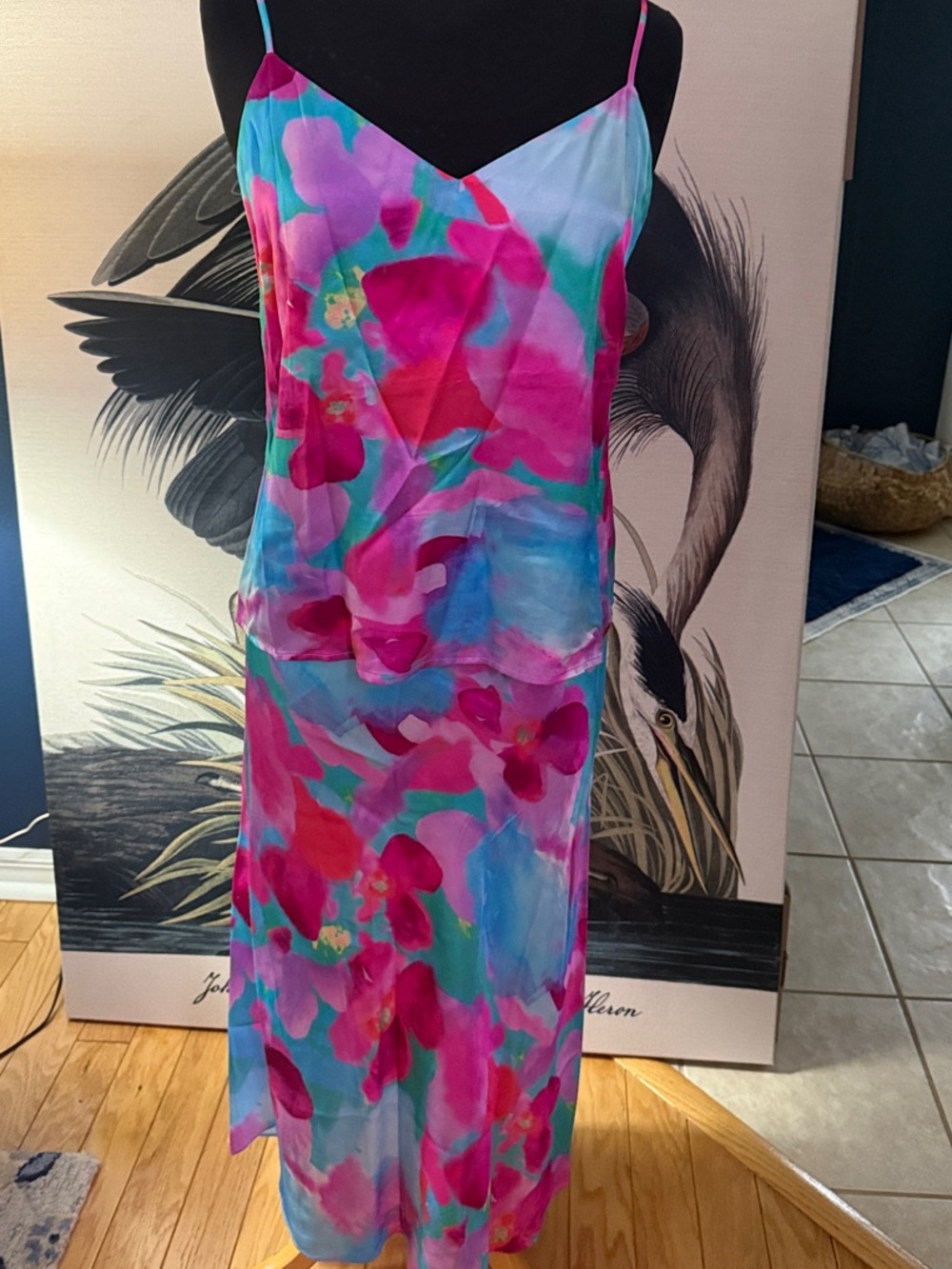 Rails Floral Slip Maxi Dress in Pink, Blue & Aqua